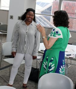 Drs. Janiece Mackey and Teresa Gonzales facilitate a session on teaching students about community engaged research.