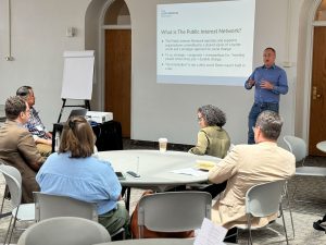 Facilitator Mark Morgenstein speaks about his work as a public interest communicator.