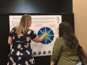 George Mason University grad student Maggie Wise explains her research during a poster session.