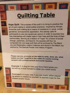 An explanation of the quilting table.