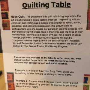 An explanation of the quilting table.